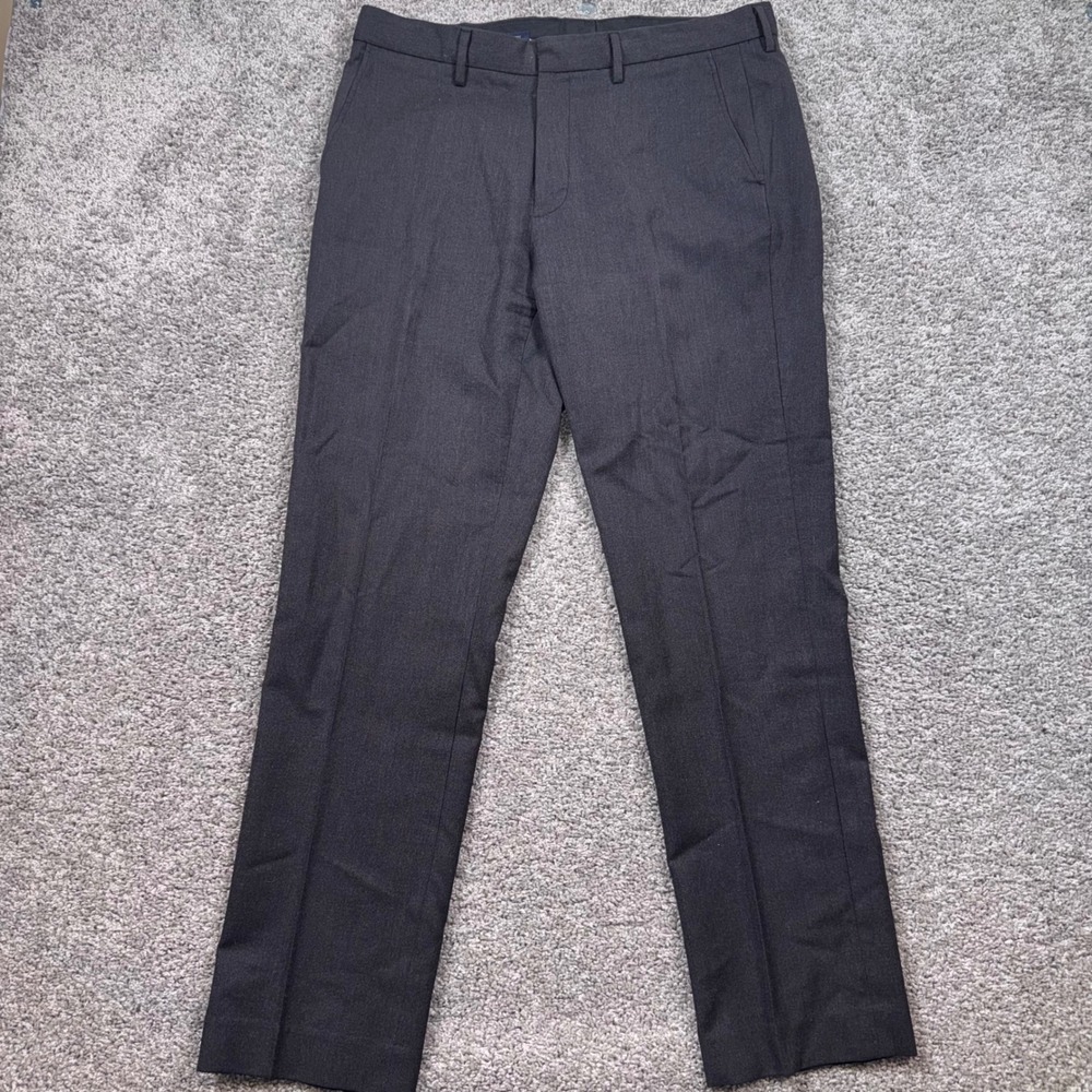 J.Crew Bedford Dress Pants Mens Wool Straight Leg Charcoal Gray 34x32 EXCELLENT